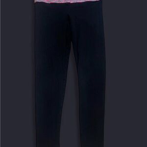 PINK Victoria's Secret Black Leggings with Pink Waistband